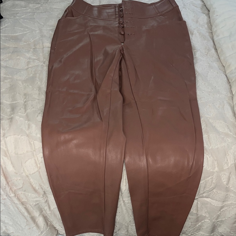 Bar III Brown High-Waisted Pants